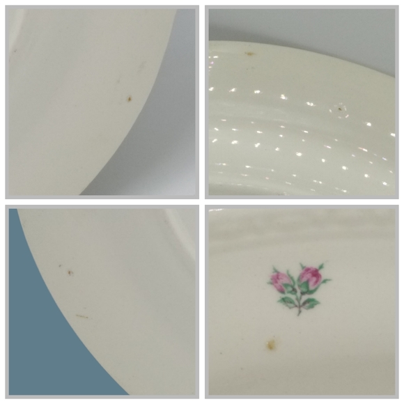 Vintage Homer Laughlin Rambler Rose Oval Tray | 1930s Eggshell Georgian - Picture 8 of 10